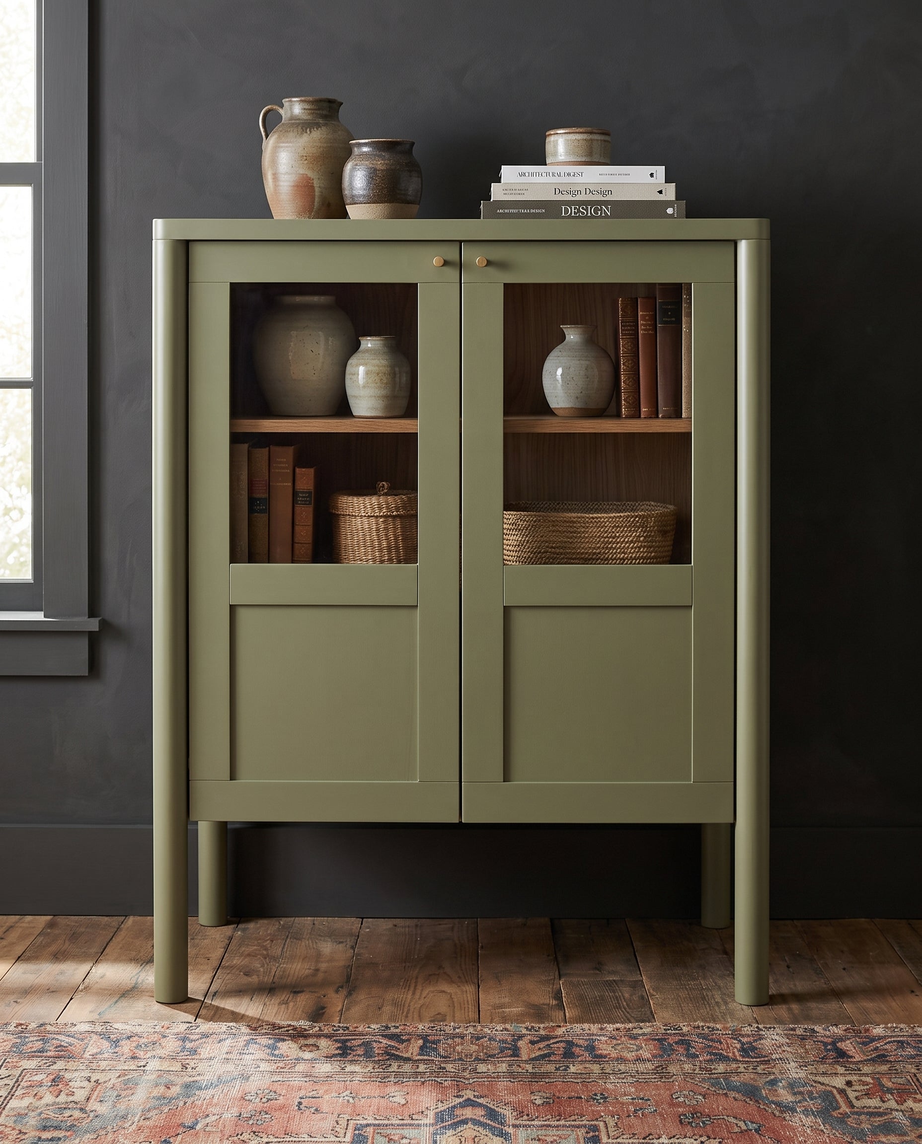 living room furniture modern mountain cabinet Hello Norden - Gunnhild Cabinet, styled in a modern rustic room