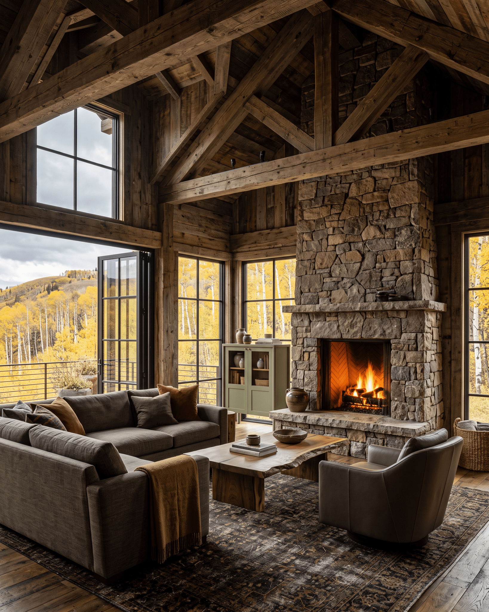 living room furniture modern mountain cabinet Hello Norden - Gunnhild Cabinet, styled in a modern rustic room