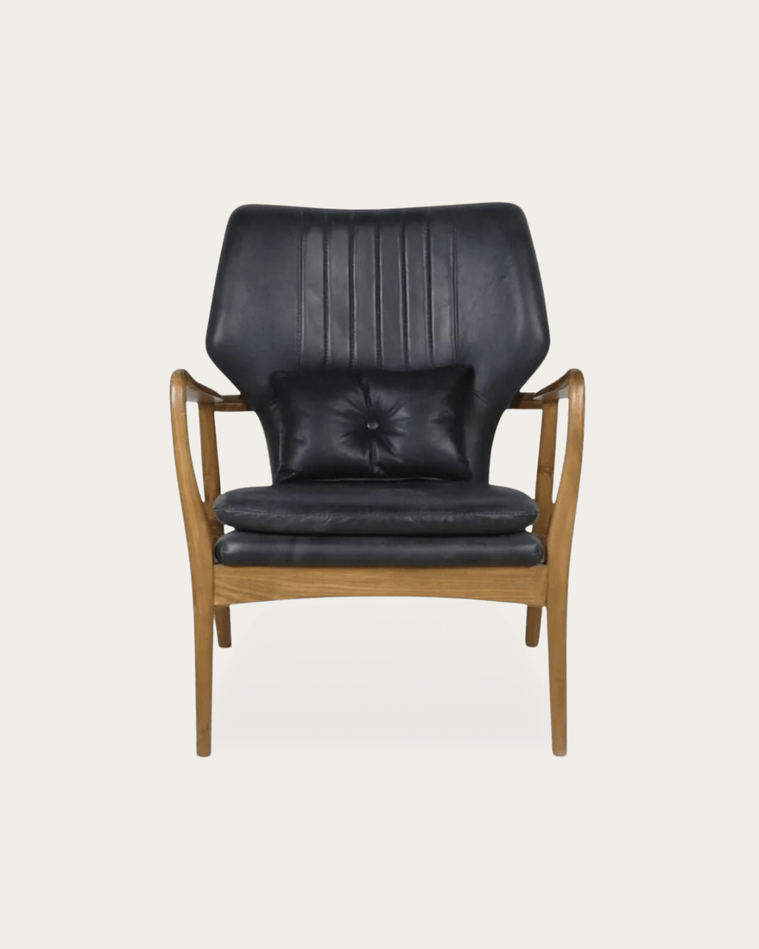 Gustav Black Leather Chair - Arm Chairs - Hello Norden