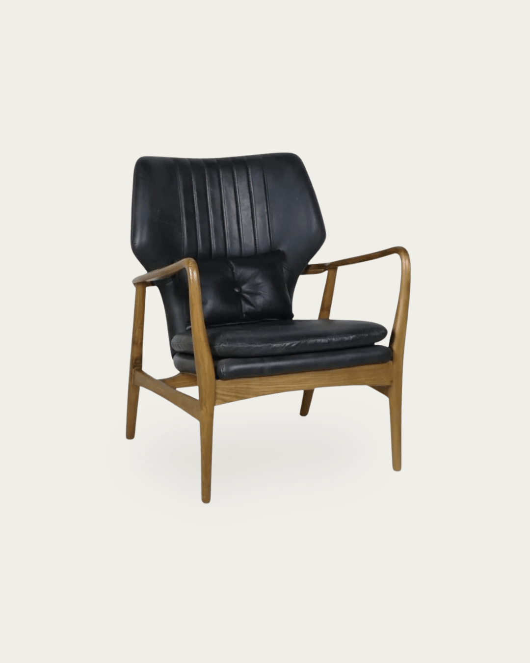 Gustav Black Leather Chair - Arm Chairs - Hello Norden