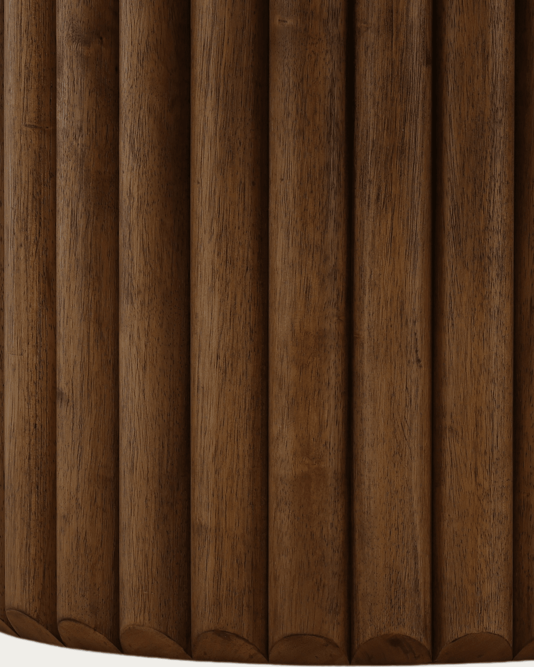 dining room furniture modern mountain rubber wood and oak veneer dining table Hello Norden - Haldis Round Dining Table, detail view