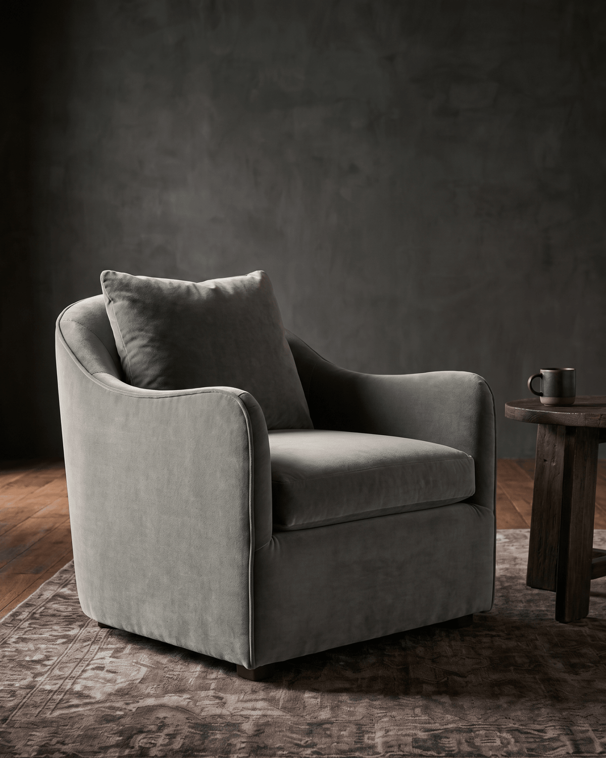 living room furniture modern mountain chair Hello Norden - Hallvard Chair, styled in a modern rustic room