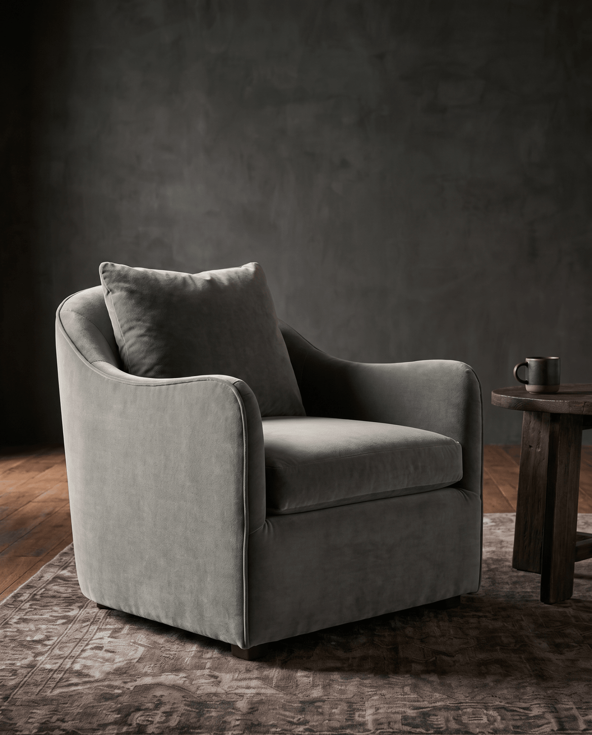 living room furniture modern mountain chair Hello Norden - Hallvard Chair, styled in a modern rustic room