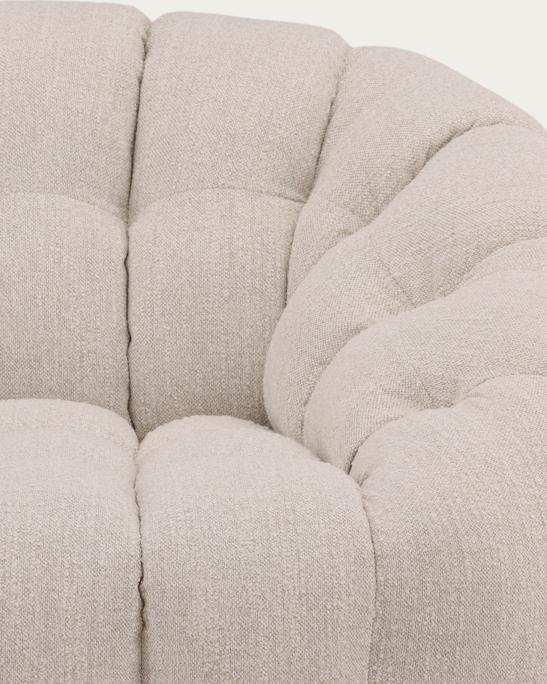 living room furniture modern mountain boucle fabric swivel chair Hello Norden - Herman Swivel Chair, detail view