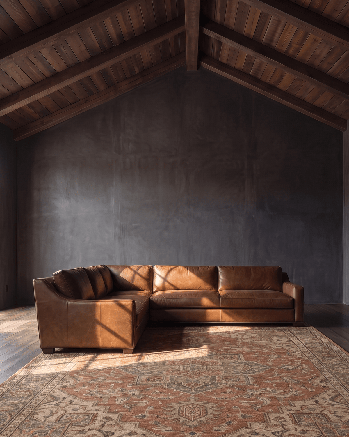 Leather sectional custom living room furniture brown black leather caramel velvet