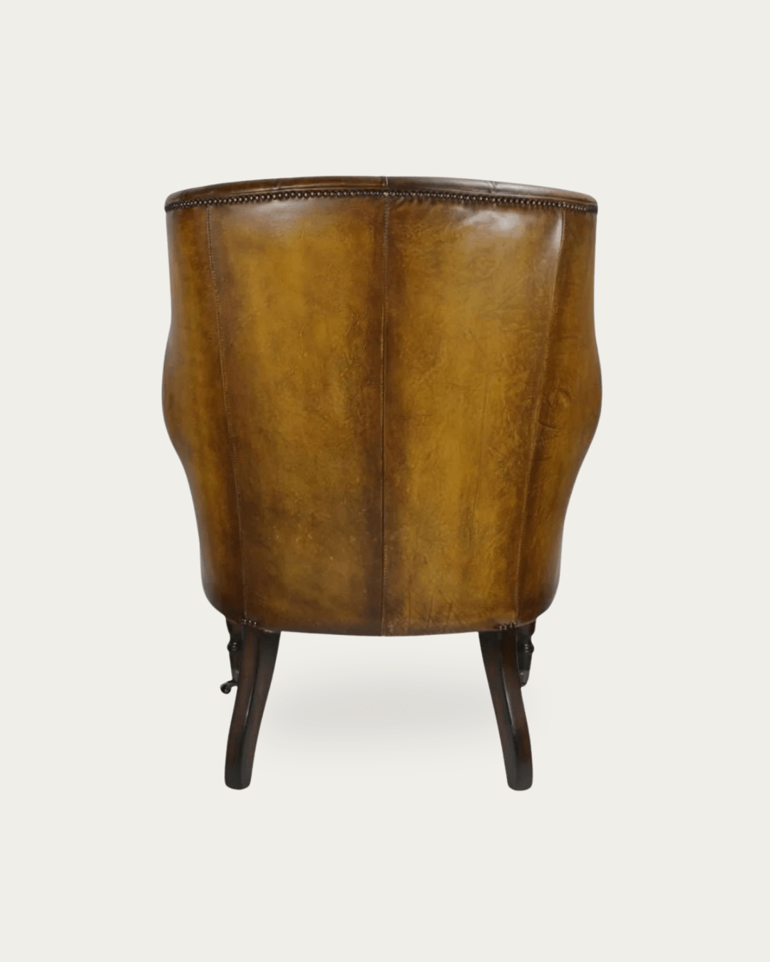 Hilda Brown Leather Tufted Chair - Arm Chairs - Hello Norden