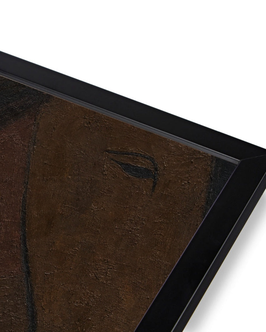 Hand, One Clean Rein in the black art print frame, corner