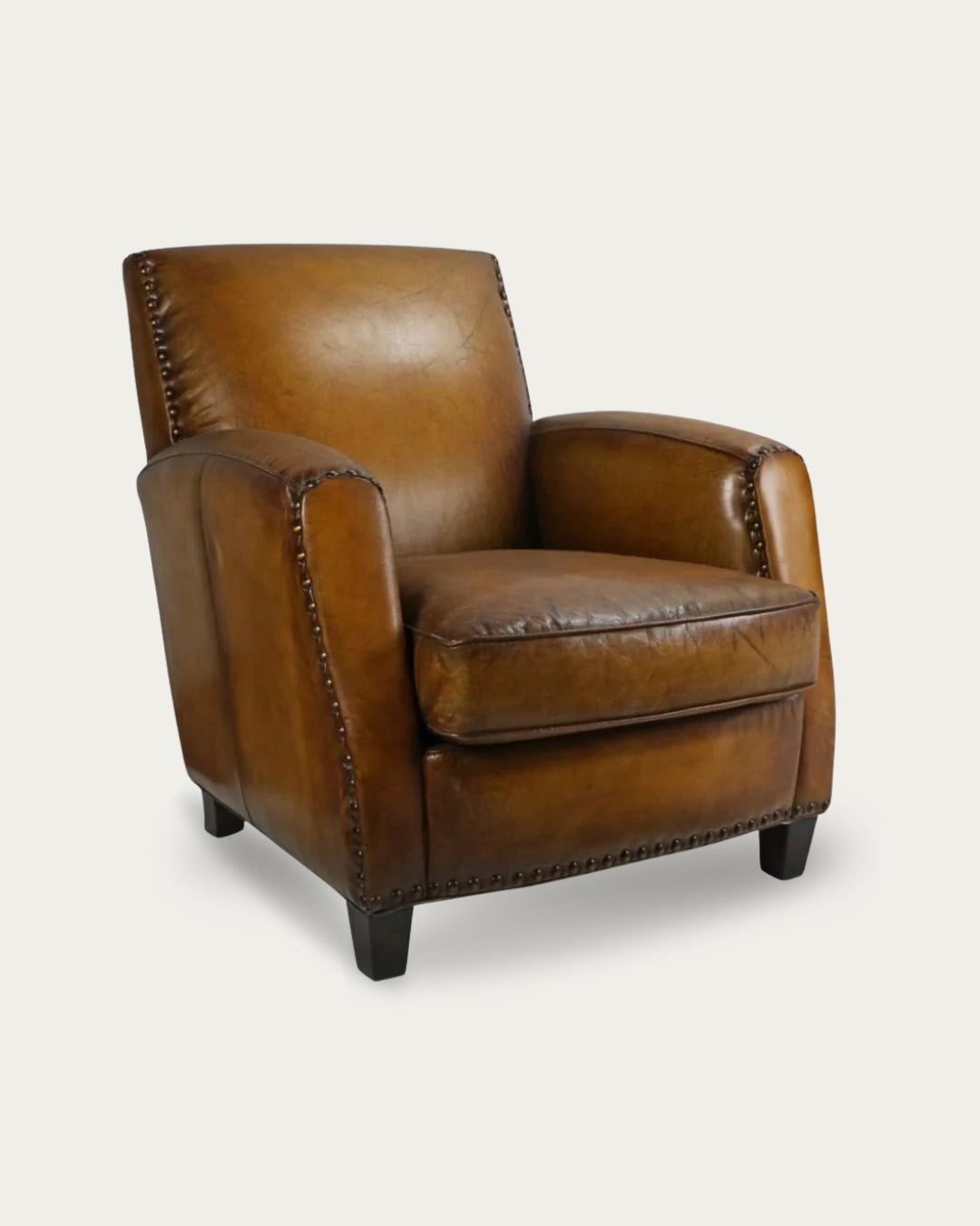 Igor Brown Leather Club Chair - Arm Chairs - Hello Norden