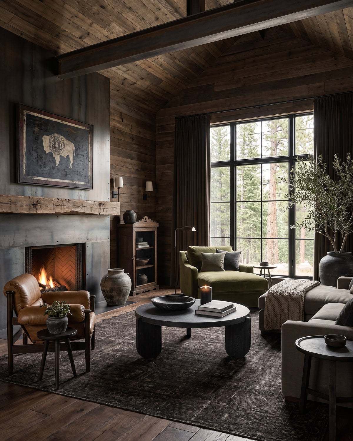 modern mountain Jannike Cabinet Hello Norden, shown in a rustic modern room