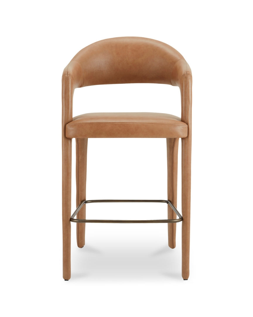 Casper Leather Bar Stool - Bar Stools - Hello Norden