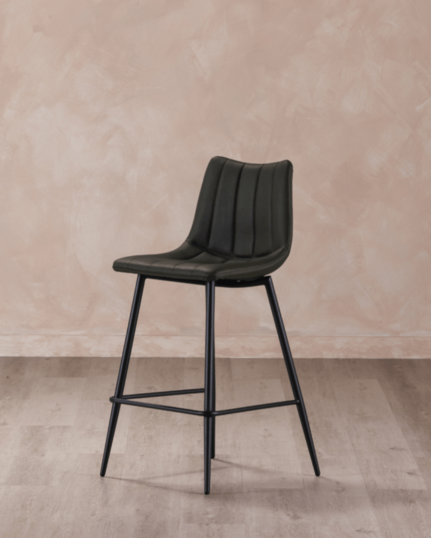 Valdemar Leather Bar Stools (Set of 2) - Bar & Counter Stools - Hello Norden