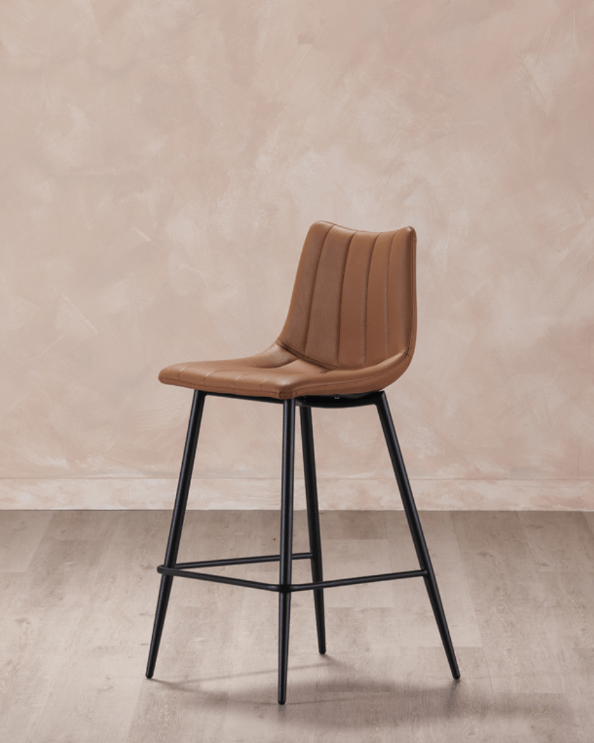 Valdemar Leather Bar Stools (Set of 2) - Bar & Counter Stools - Hello Norden