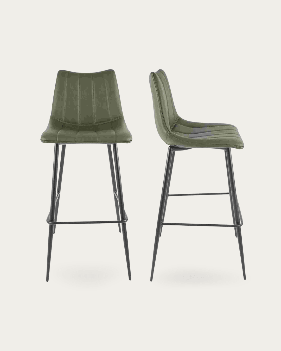 Valdemar Leather Bar Stools (Set of 2) - Bar & Counter Stools - Hello Norden
