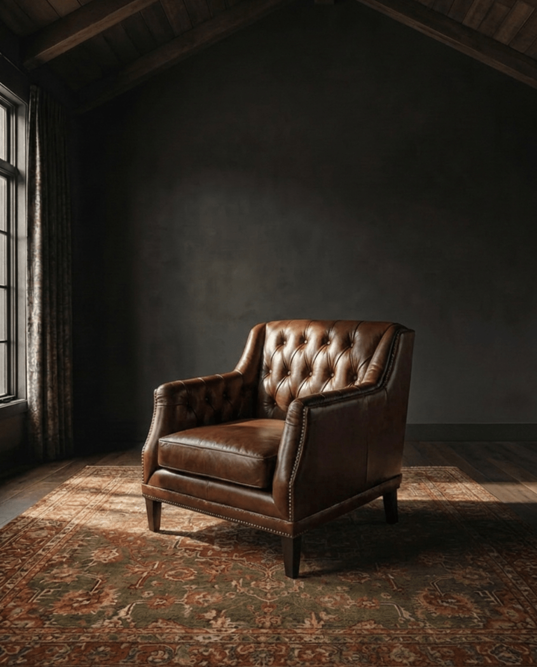 Alma Leather Chesterfield Chair - Lounge Chairs - Hello Norden