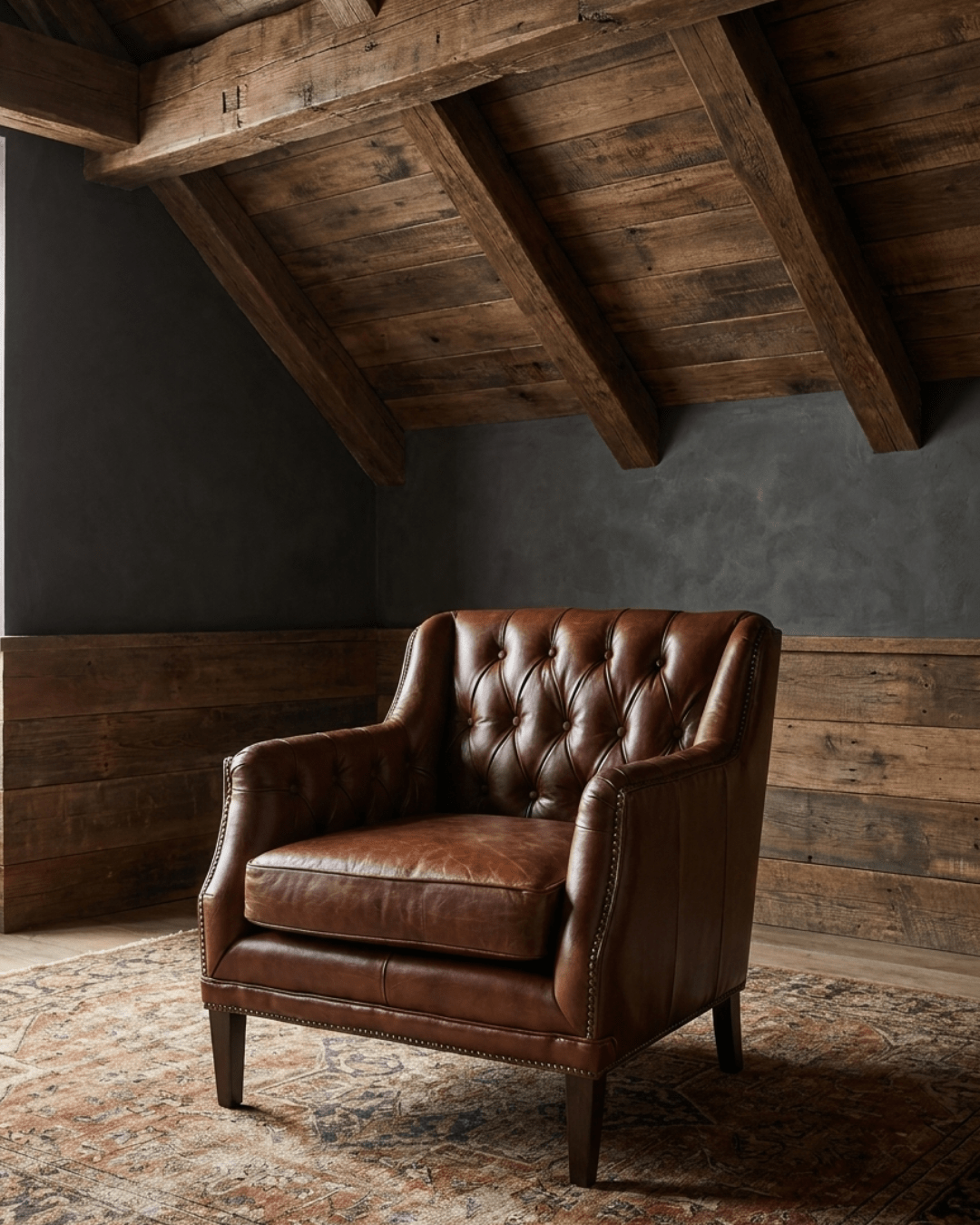 Alma Leather Chesterfield Chair - Lounge Chairs - Hello Norden