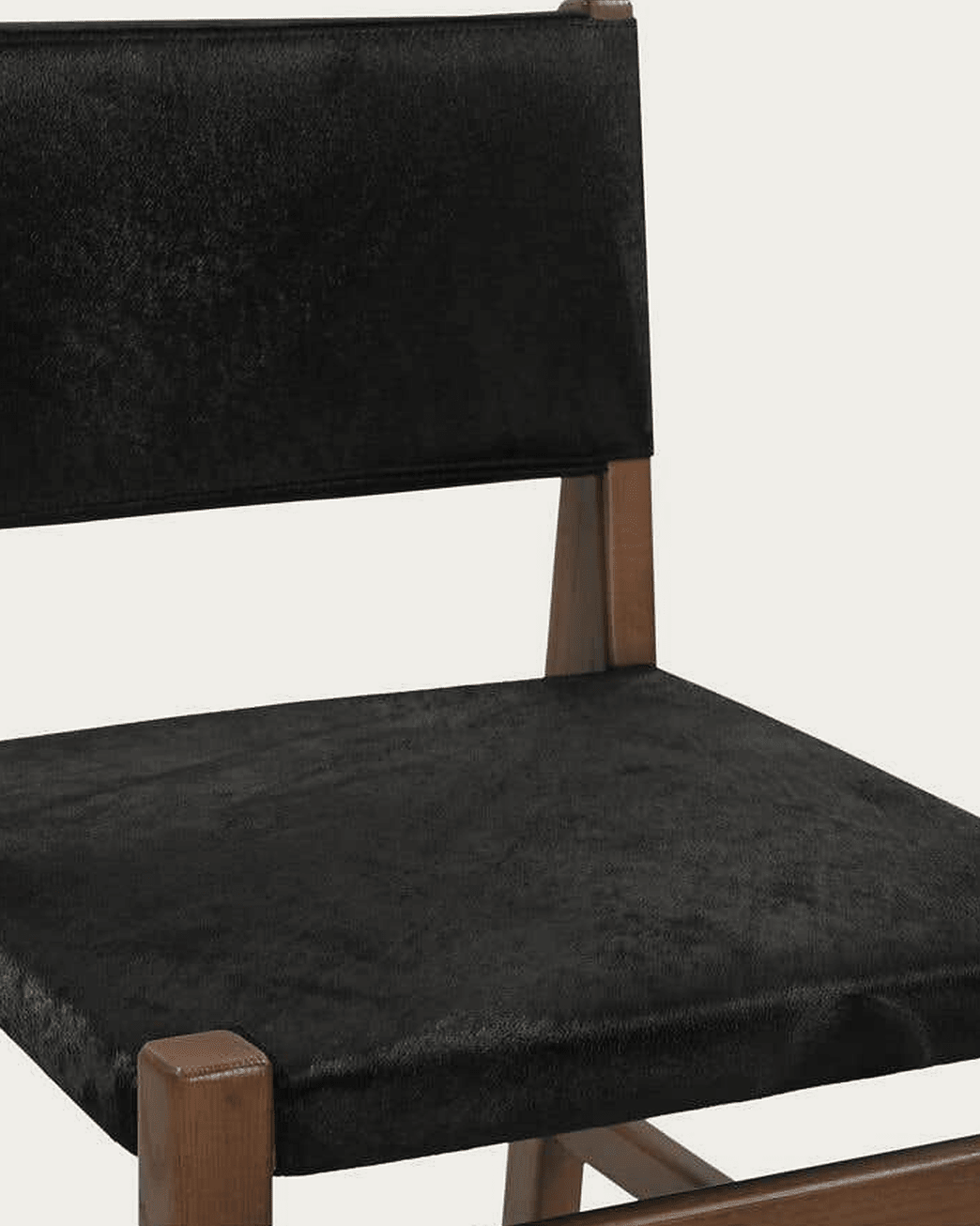 dining room furniture modern mountain upholstery: hair on hide leather dining chair Hello Norden - Thomas Dining Chair, detail view