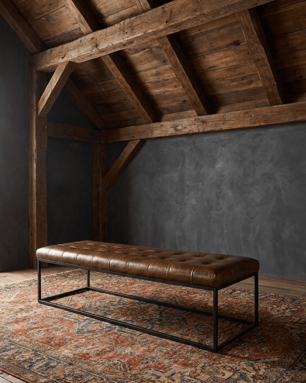 Selma Leather Ottoman - Ottomans & Poufs - Hello Norden