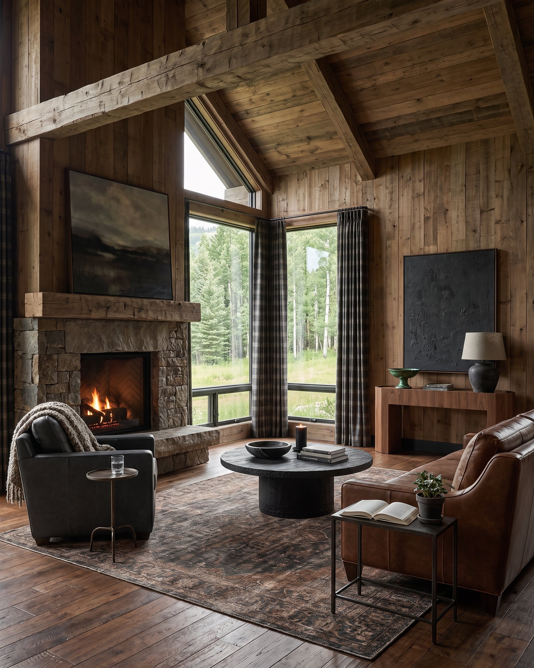 Calle Console Table room scene — Painted Peak Modern Mountain Living Room | Hello Norden