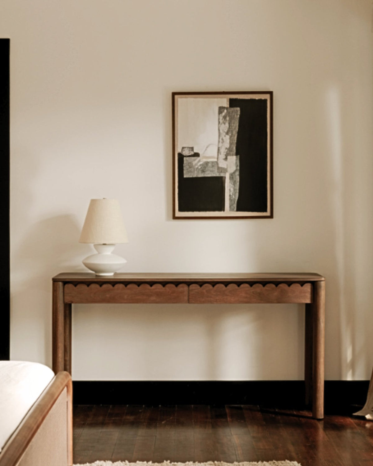 Sadie scalloped drawer modern sofa table