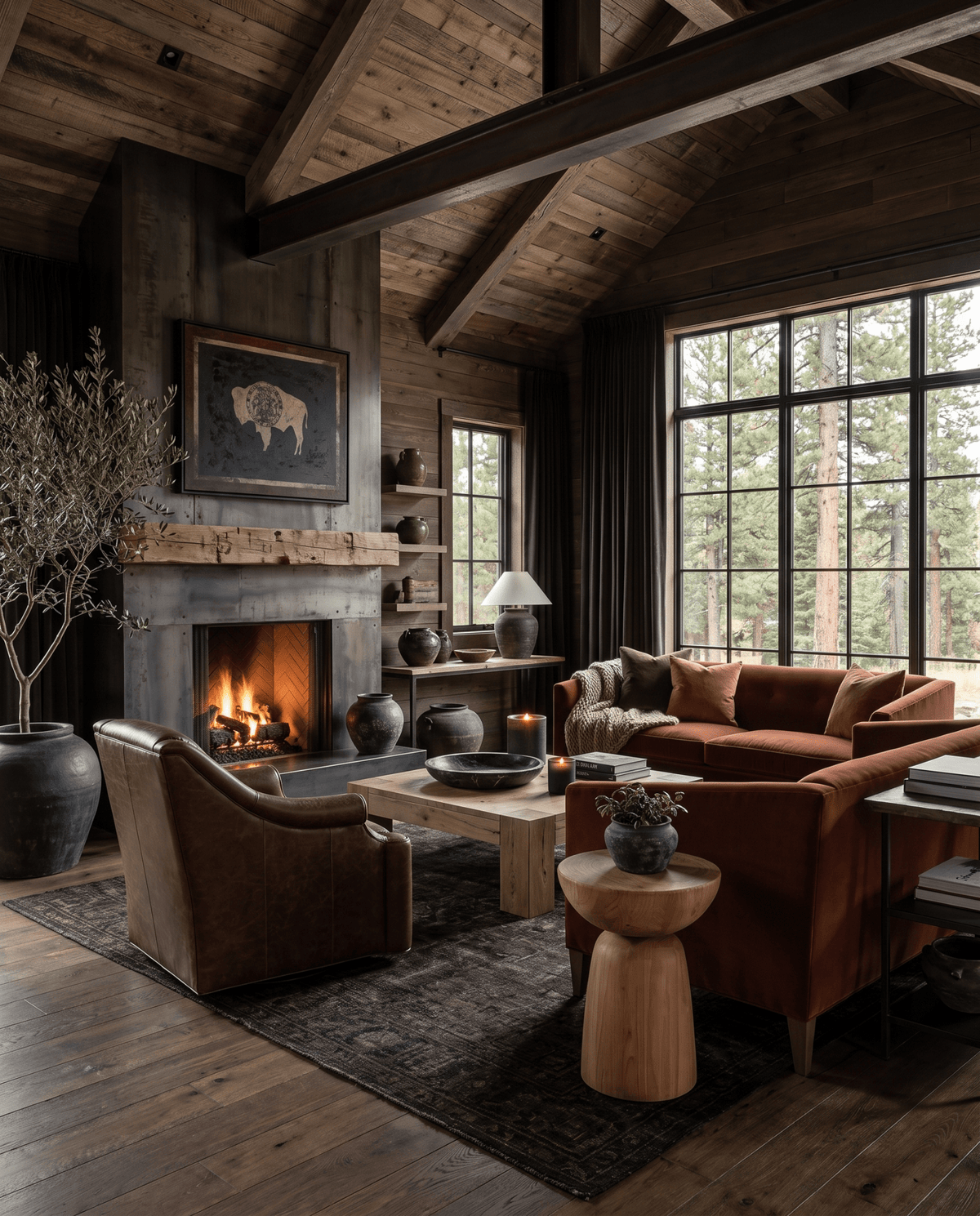living room furniture modern mountain side table Hello Norden - Lovisa Side Table, styled in a modern rustic room