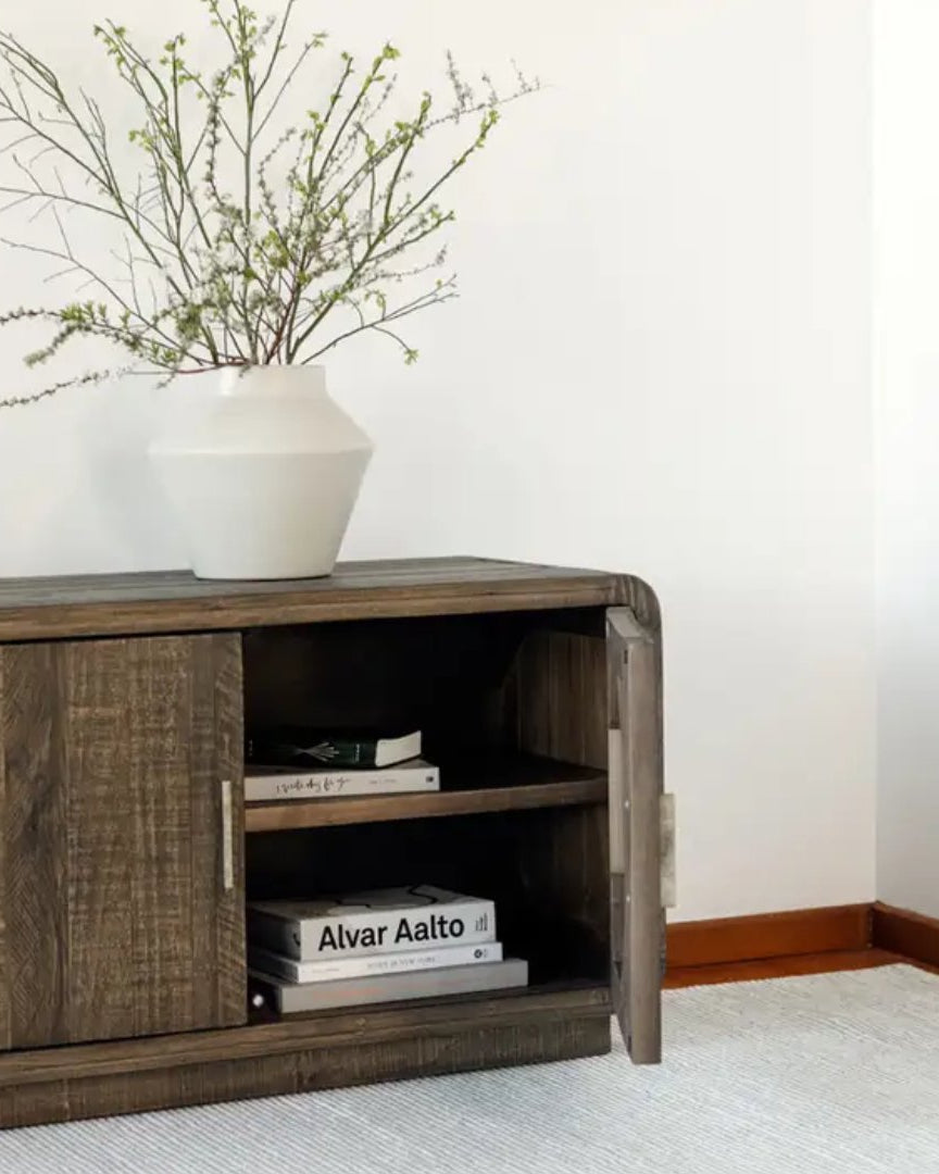 Broder Pine Wood Media Cabinet - Cabinets & Storage - Hello Norden