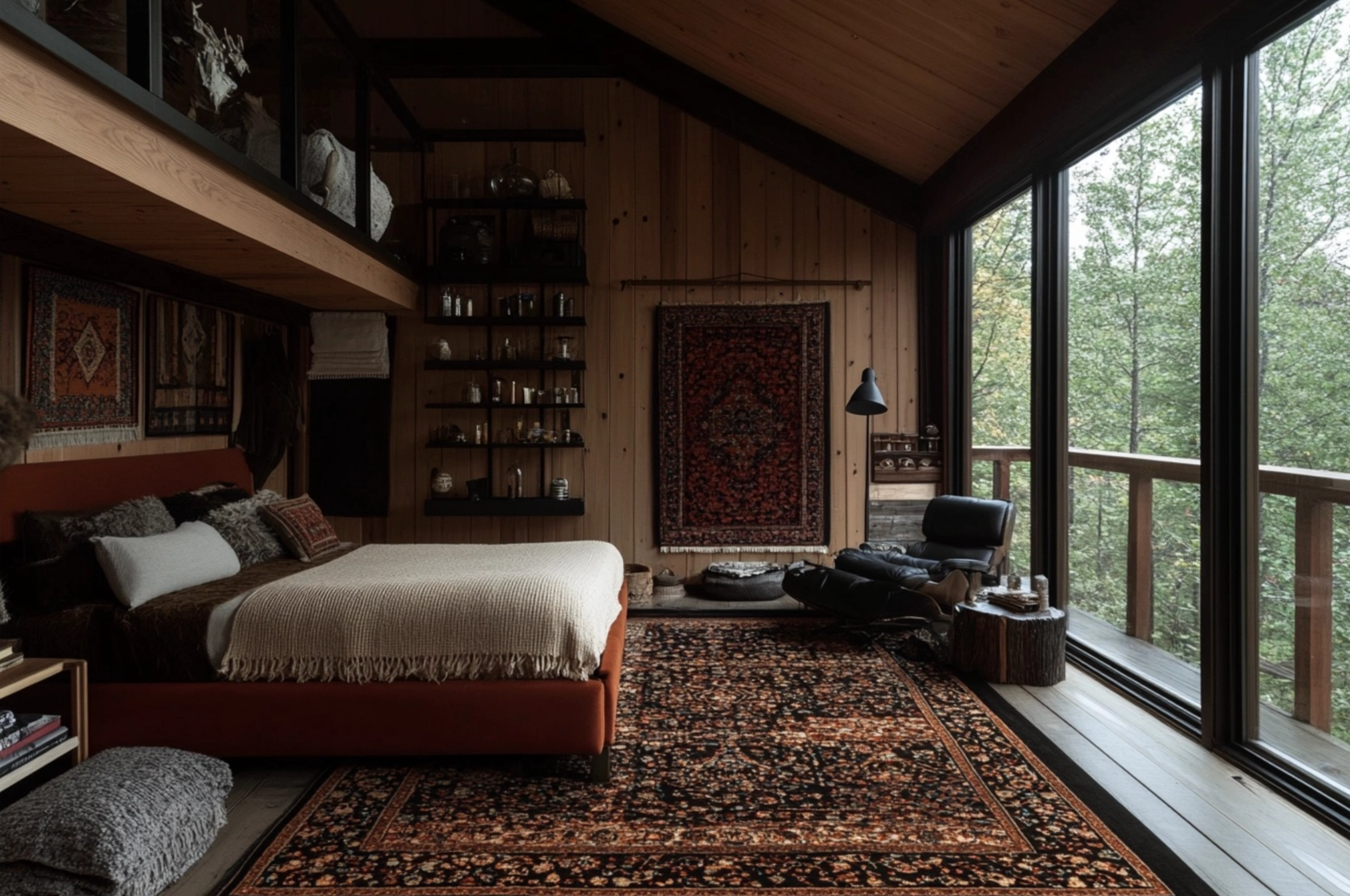 moody modern chalet bedroom Hello Norden furniture and decor