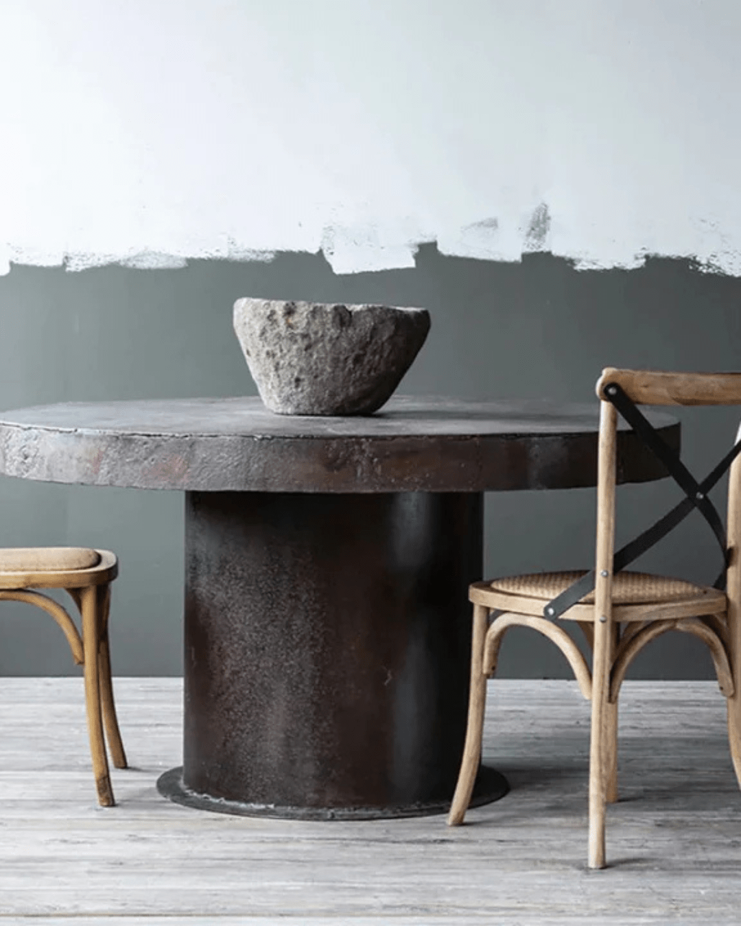 Nollie Industrial Metal Dining Table - Tables - Hello Norden