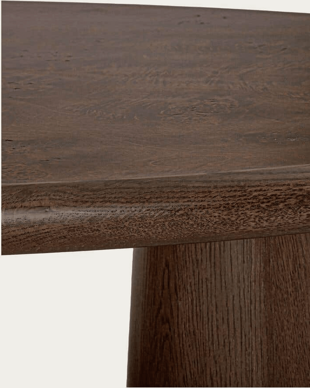 living room furniture modern mountain top edge frame and base: solid oak coffee table Hello Norden - Petter Coffee Table Dark, detail view