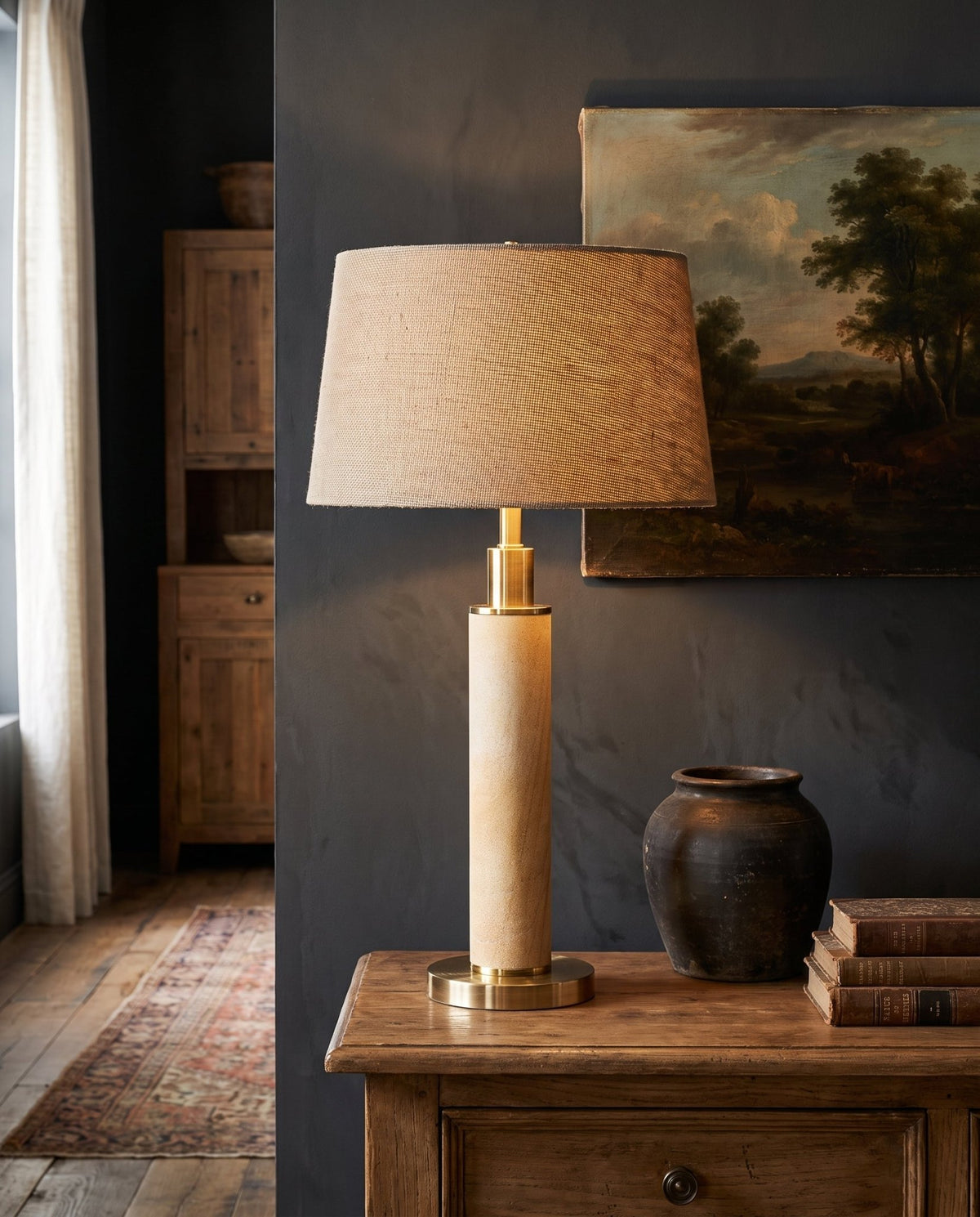 living room furniture modern mountain table lamp Hello Norden - Ragnvald Table Lamp, styled in a modern rustic room