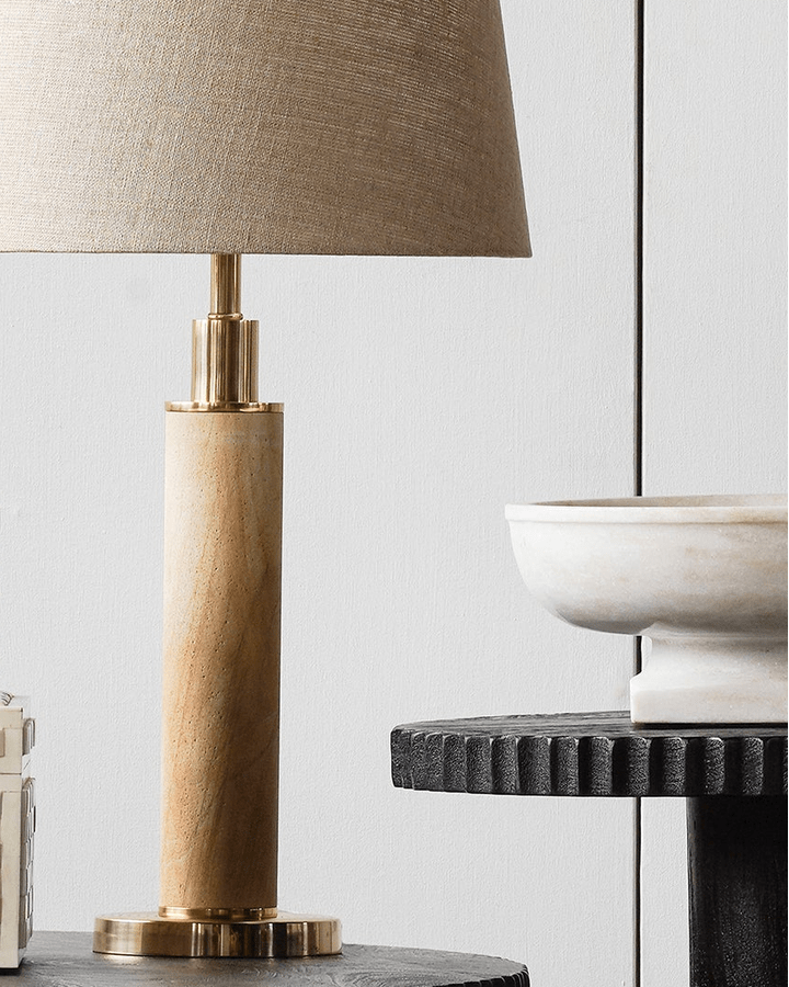 living room furniture modern mountain table lamp Hello Norden - Ragnvald Table Lamp, styled in a modern rustic room