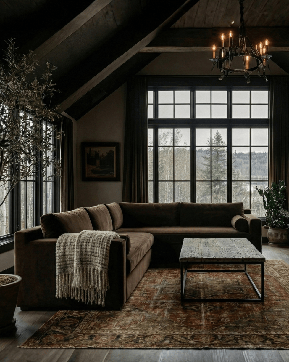 Elin reclaimed wood and steel rectangle coffee table mountain modern farmhouse living room Hello Norden