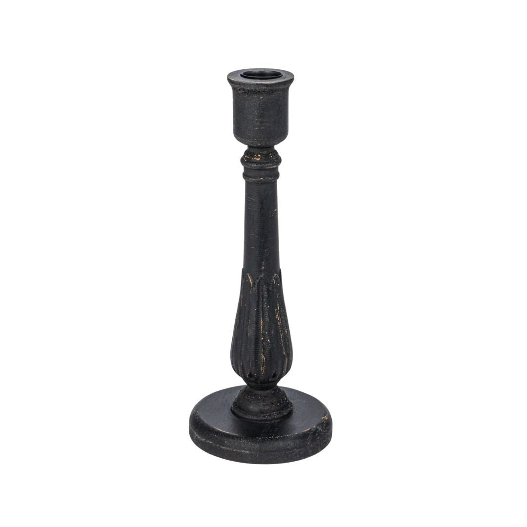 Sanna Carved Wood Taper Holders - Candle Holders - Hello Norden