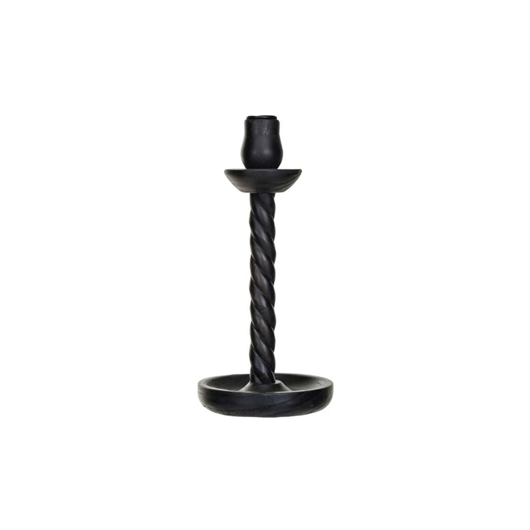 Sanna Carved Wood Taper Holders - Candle Holders - Hello Norden