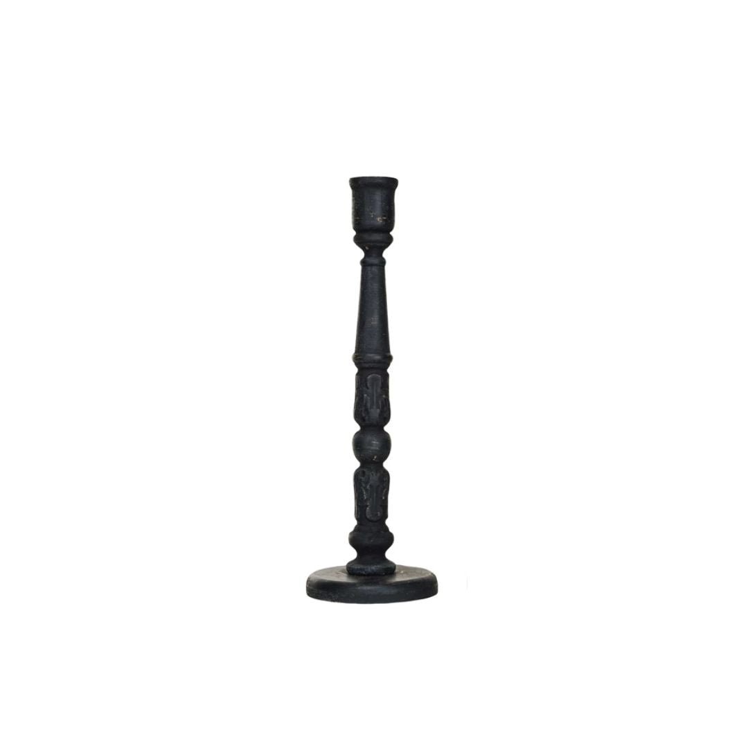 Sanna Carved Wood Taper Holders - Candle Holders - Hello Norden
