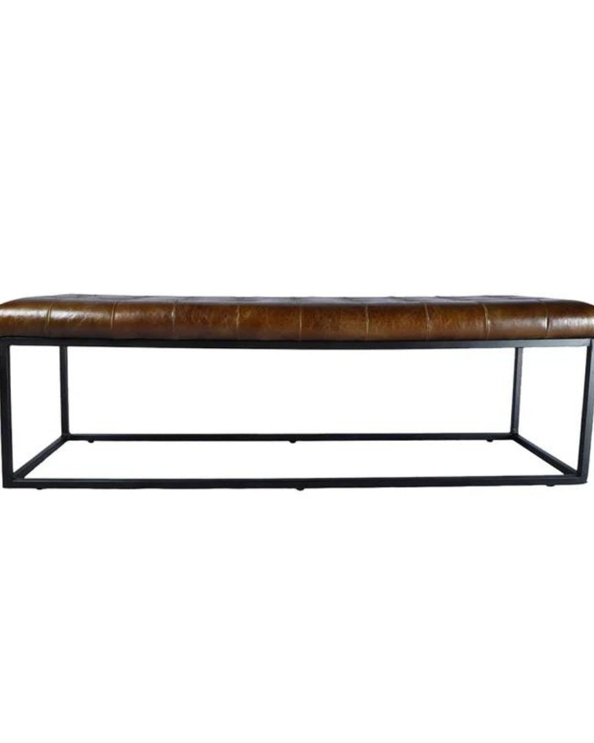 Selma Leather Ottoman - Ottomans - Hello Norden