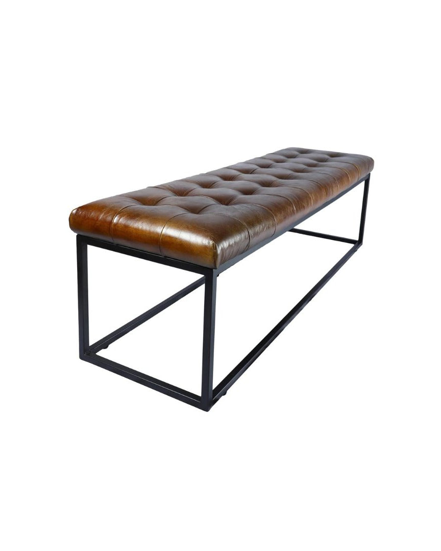 Selma Leather Ottoman - Ottomans - Hello Norden