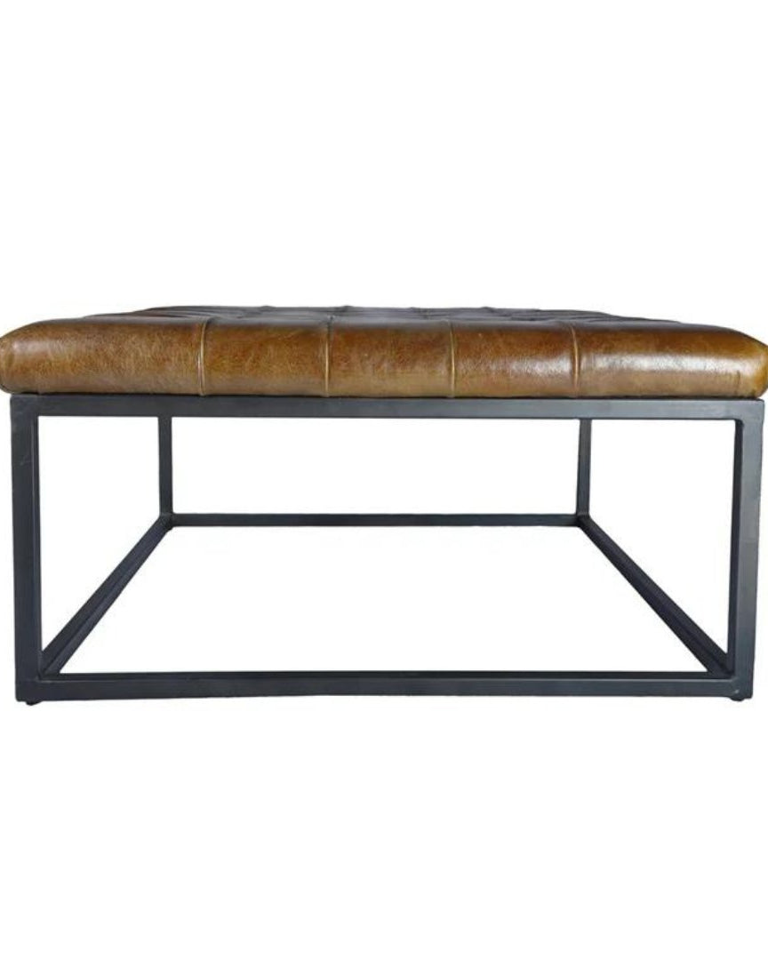 Selma Leather Ottoman Square - Ottomans - Hello Norden