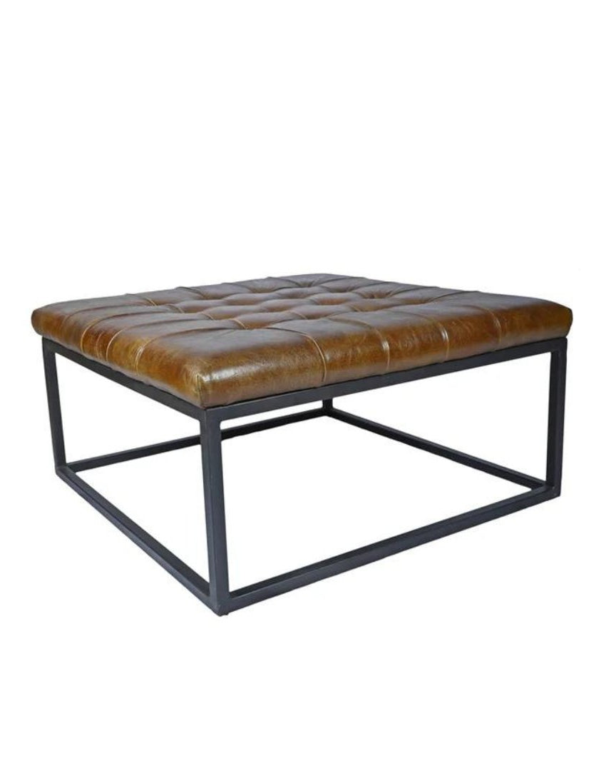 Selma Leather Ottoman Square - Ottomans - Hello Norden