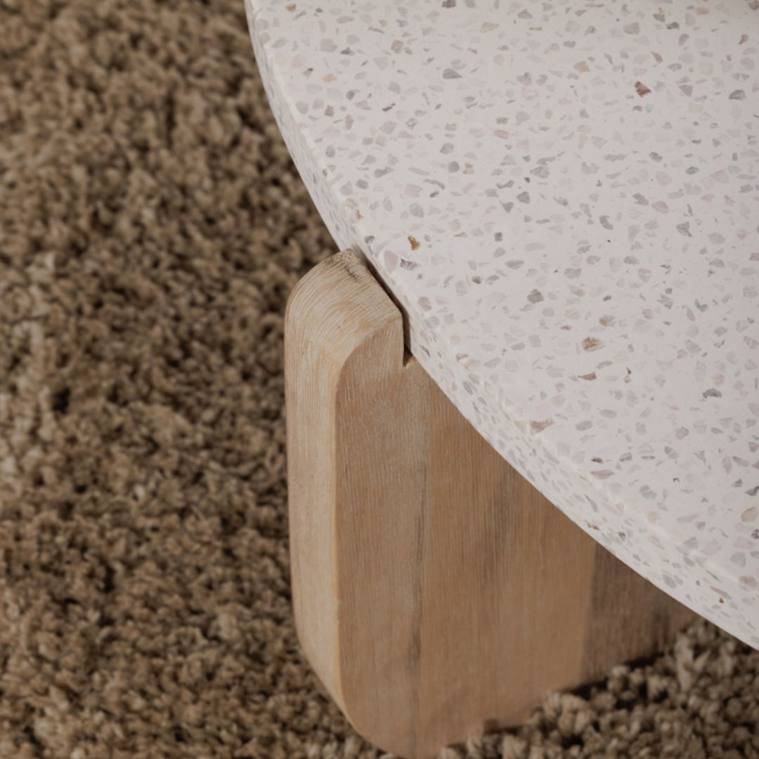 Signe Stone and Wood Coffee Table - Coffee Tables - Hello Norden