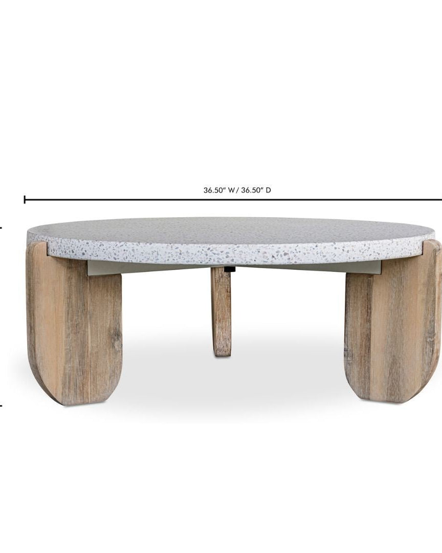 Signe Stone and Wood Coffee Table - Coffee Tables - Hello Norden