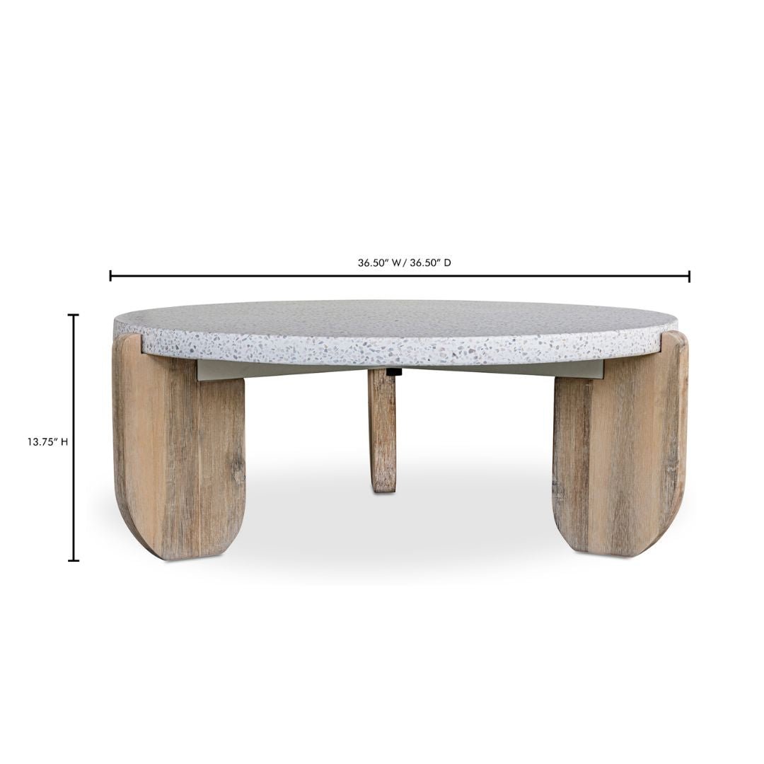 Signe Stone and Wood Coffee Table - Coffee Tables - Hello Norden