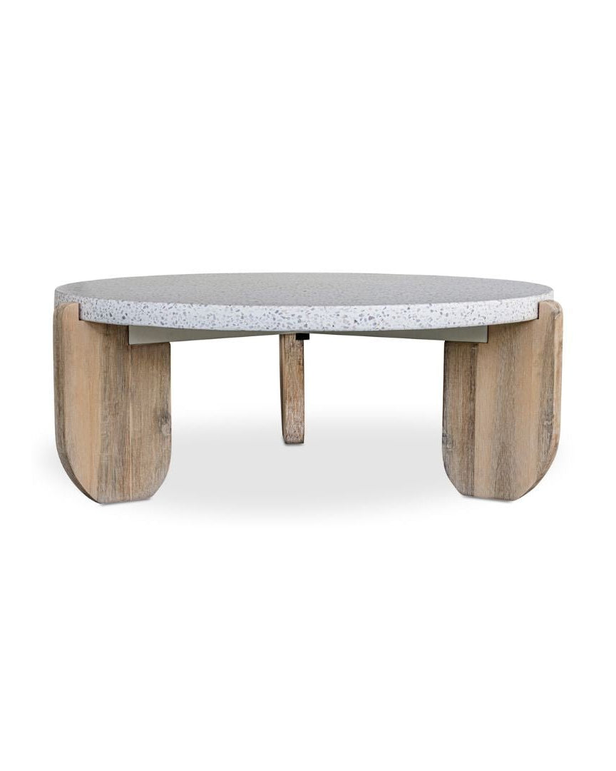 Signe Stone and Wood Coffee Table - Coffee Tables - Hello Norden