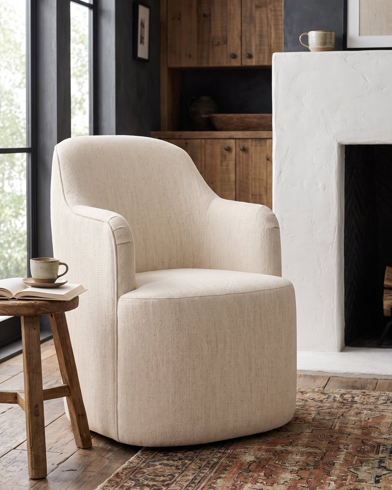 dining room furniture modern mountain polyester fabric dining chair Hello Norden - Sigrun Dining Chair, styled in a modern rustic room