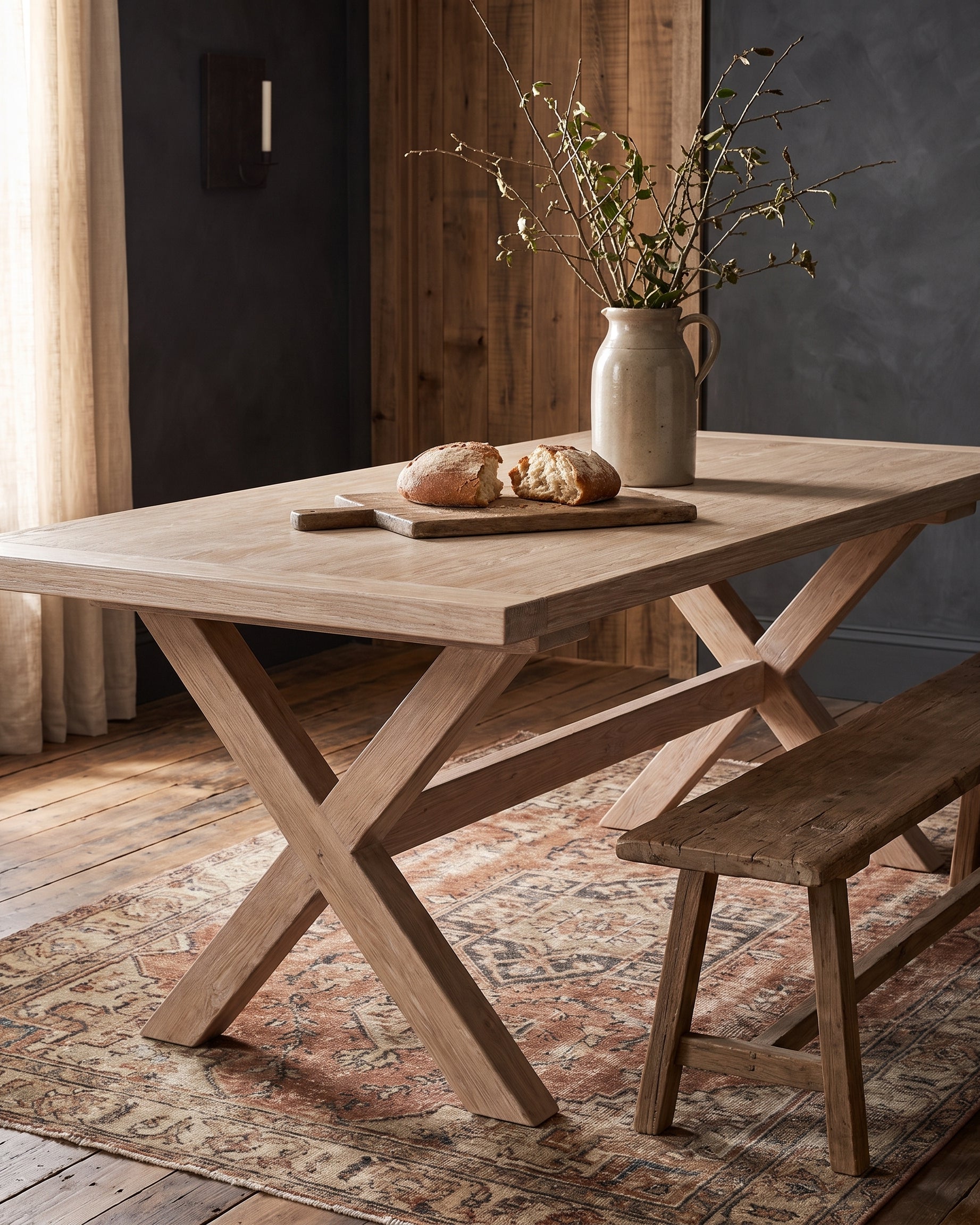 dining room furniture modern mountain dining table Hello Norden - Skag Dining Table, styled in a modern rustic room