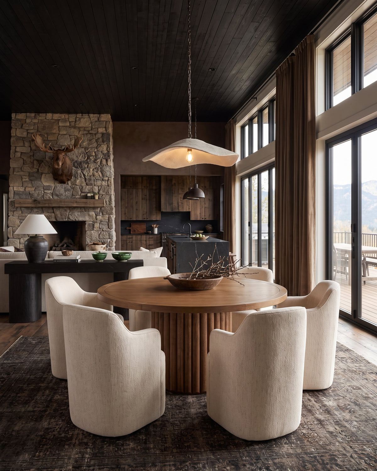 modern mountain Solvei Console Table Hello Norden, shown in a rustic modern room