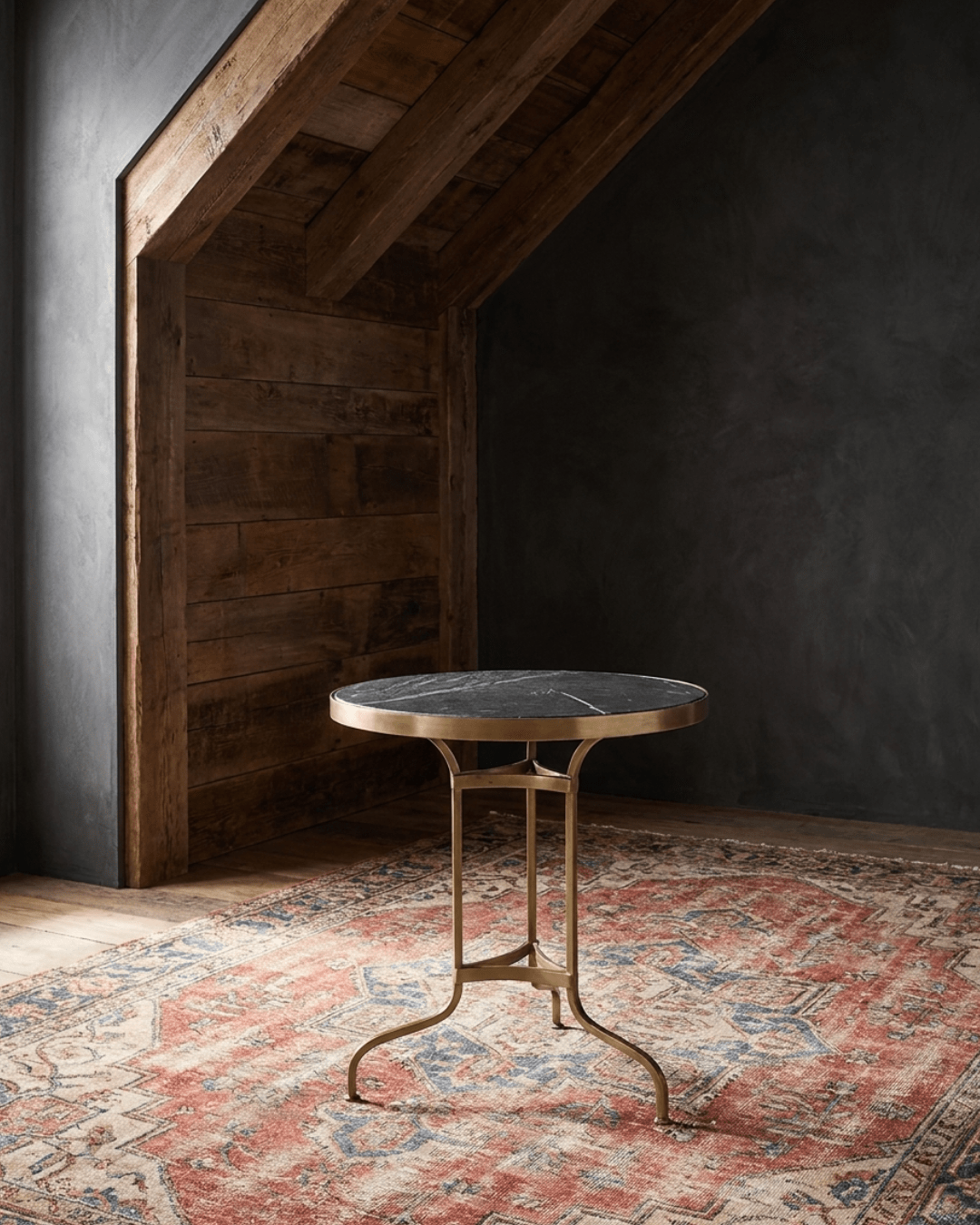 Wilma Black Stone and Brass Table - Side Tables - Hello Norden