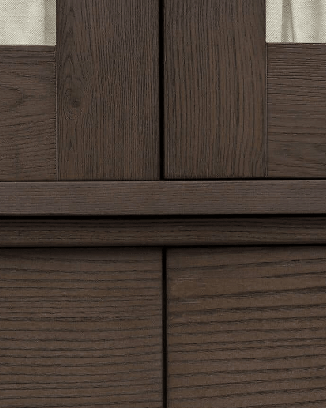 living room furniture modern mountain frame and door frame: solid ash cabinet Hello Norden - Olav Tall Cabinet Dark, detail view
