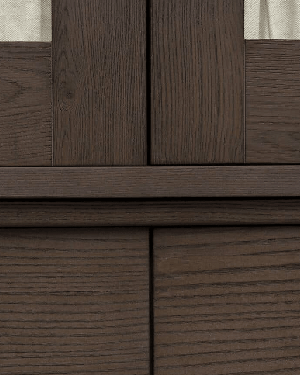 living room furniture modern mountain frame and door frame: solid ash cabinet Hello Norden - Olav Tall Cabinet Dark, detail view
