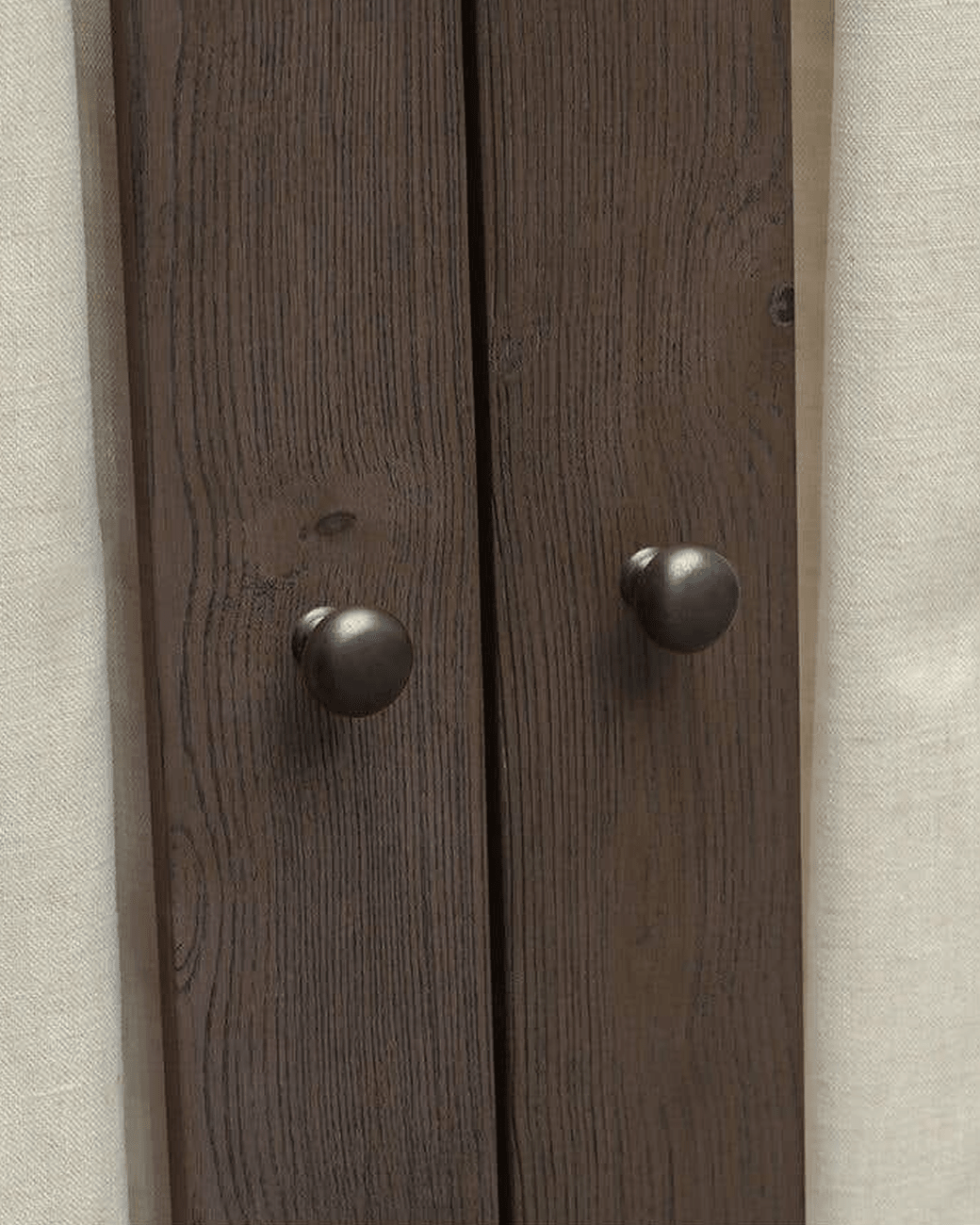 living room furniture modern mountain frame and door frame: solid ash cabinet Hello Norden - Olav Tall Cabinet Dark, detail view