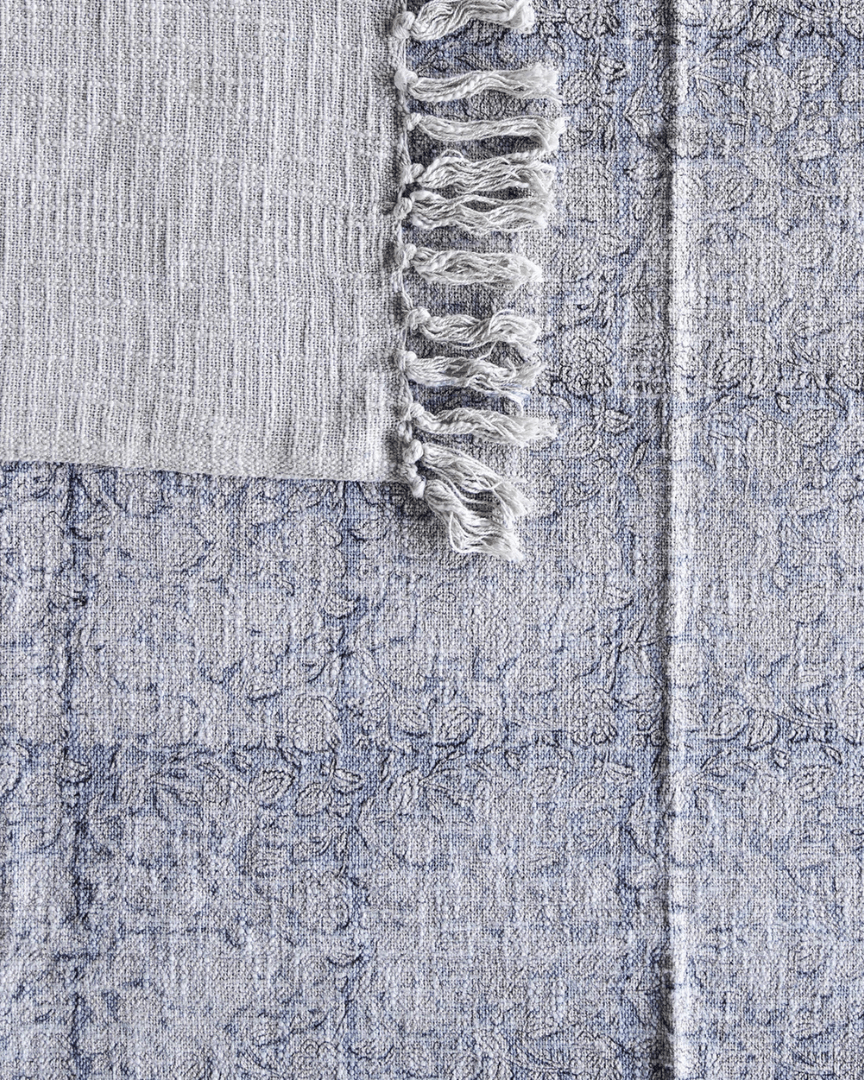 Sunniva Handloom Cotton Throw Block Print - Throw - Hello Norden